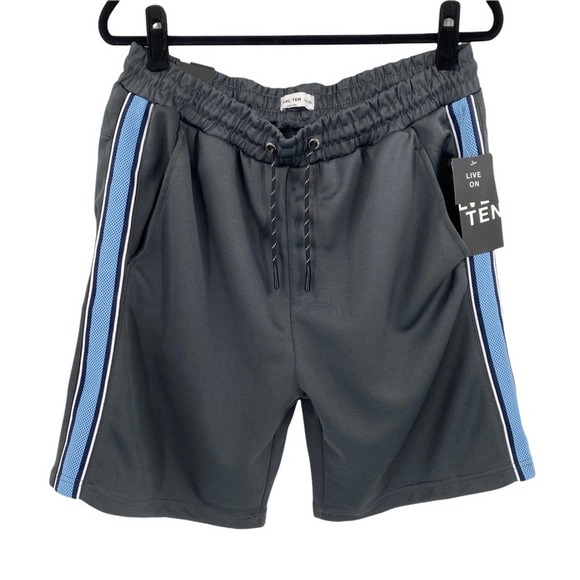 NEW Lvl Level Ten Mens Knit Drawstring Shorts in Indigo Slate - Picture 1 of 15